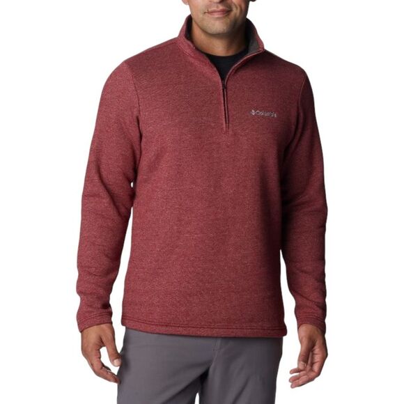 Columbia Men's Great Hart Mountain III Half Zip Pullover Dark Red size Large - Picture 1 of 9